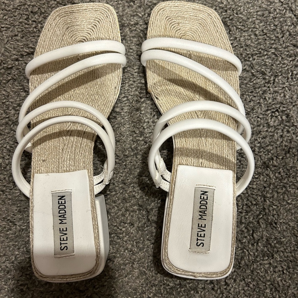 Steve Madden Cream and White Strappy Sandals